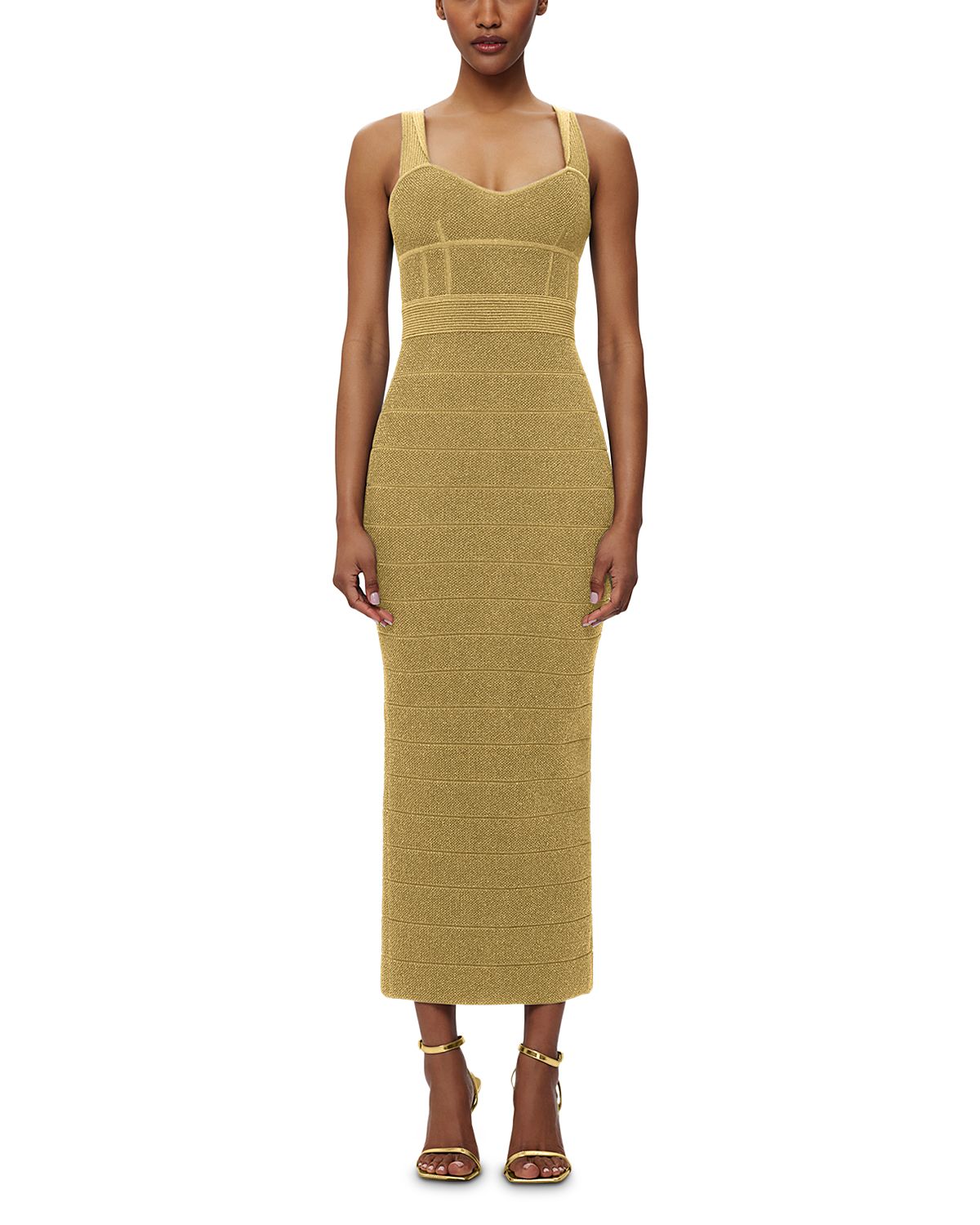 Herve Leger Textured Lurex Sweetheart Gown