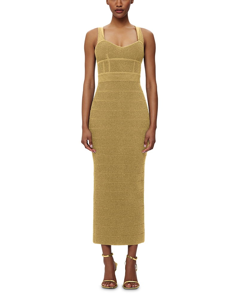 Herve Leger Textured Lurex Sweetheart Gown