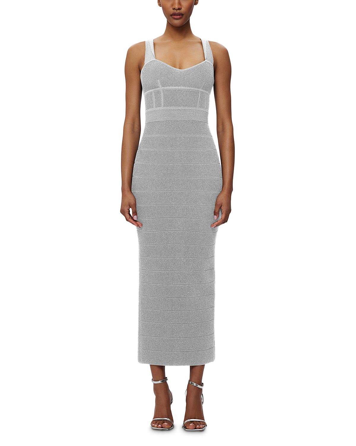 Herve Leger Textured Lurex Sweetheart Gown