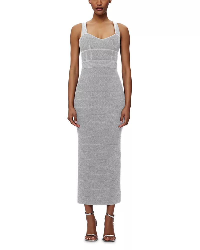Herve Leger Textured Lurex Sweetheart Gown