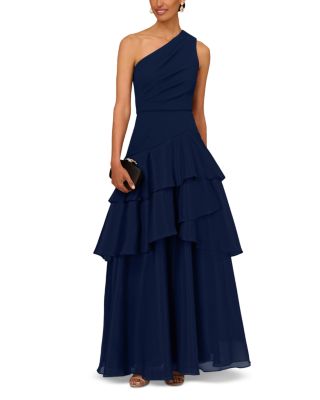 One Shoulder Tiered Gown