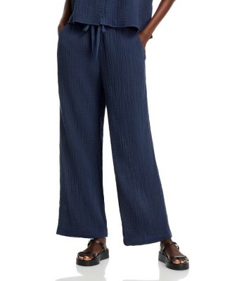 Eileen Fisher Cotton Straight Drawstring Pants