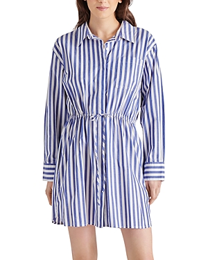 Shop Steve Madden Rani Striped Shirt Dress In Blue