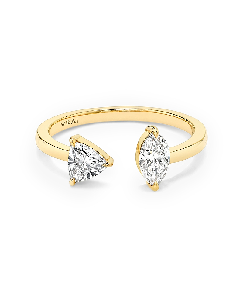 Vrai Mixed Lab-Grown Diamond Cuff Ring in 14K Yellow Gold, .50ctw Marquise & Trillion Lab Grown Diamonds
