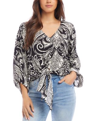 Karen Kane - Blouson Sleeve Tie Front Top