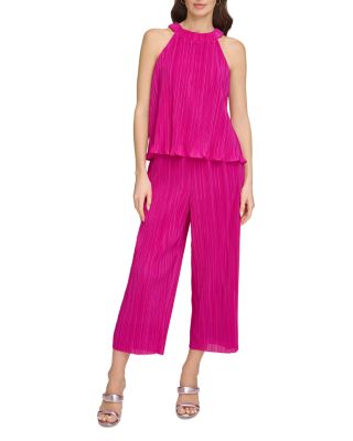 DKNY - Pliss&eacute; Top & Cropped Pants