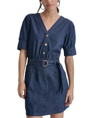 DKNY Puff Sleeve Denim Dress | Bloomingdale's Women