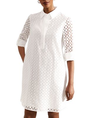 HOBBS LONDON - Marciella Eyelet Shirt Dress