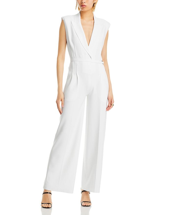 Normani | Cream Plunge-Neck Playsuit with Ruffles