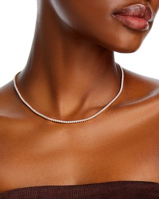 Certified Diamond Tennis Necklace in 14K Yellow Gold, 5.50 tcw