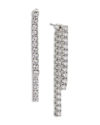 Perfect Tennis Cubic Zirconia Front to Back Earrings