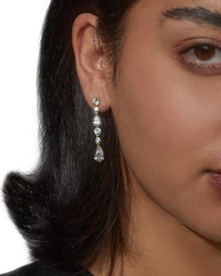 Halle Cubic Zirconia Linear Drop Earrings