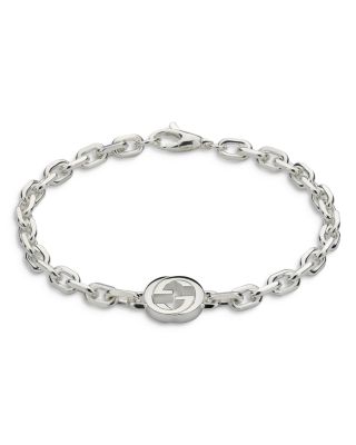 Gucci - Sterling Silver Interlocking G Pendant Link Bracelet