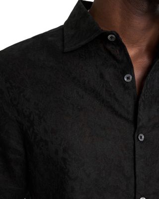 Cotton Lace Jacquard Regular Fit Button Down Shirt 