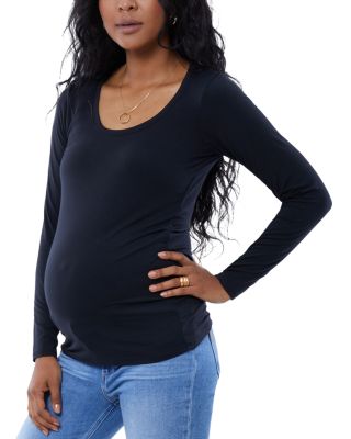 Maternity Long Sleeve Scoop Neck Tee