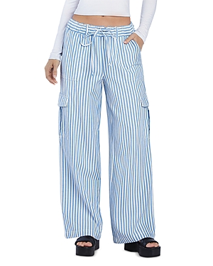 Billy T Striped Cargo Pants In Blue