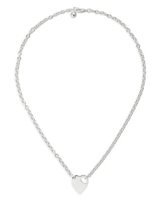 Sterling Silver Trademark Heart Pendant Necklace, 15-17"