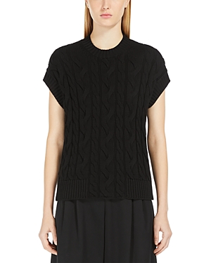 Max Mara Eric Cable Knit Top In Black