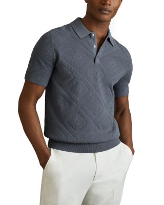 REISS - Lupton Snap Textured Polo