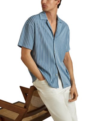 Reiss Neptune Striped Cuban Shirt