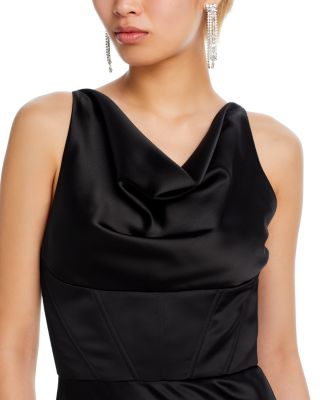 Cowl Neck Corset Slim Fit Gown  