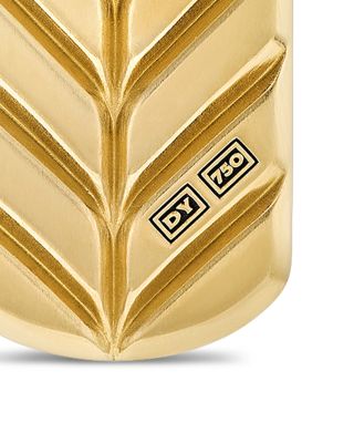 Men's Chevron Tag in 18K Yellow Gold with Black Onyx, 21mm