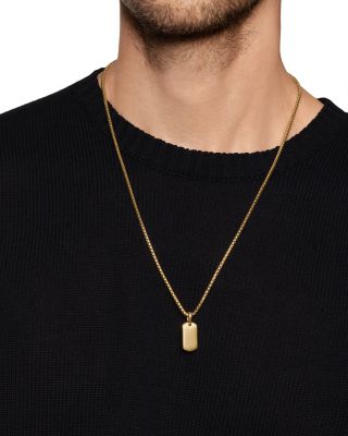 Men's Chevron Tag in 18K Yellow Gold, 21mm