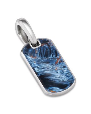 Men's Chevron Tag in Sterling Silver, 21mm