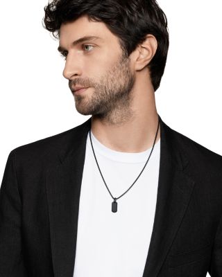 Men's Chevron Tag in Black Titanium, 21mm