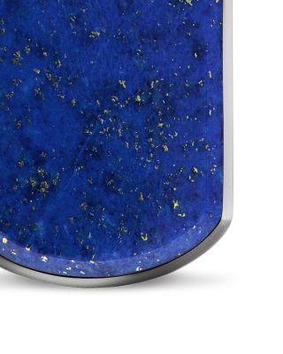 Men's Chevron Tag in Sterling Silver with Stone, 27mm