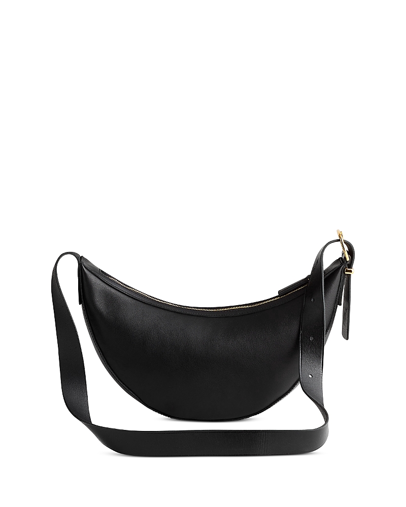 Madewell The Essentials Crescent Sling In Leather In True Black