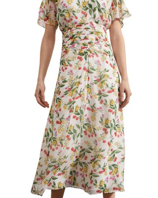 Tegan Printed Silk Dress