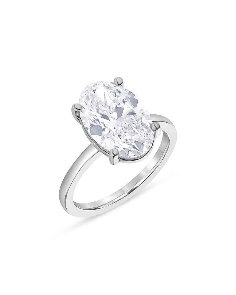 Bloomingdale's Certified Lab Grown Oval-cut Diamond Engagement Ring In 18k White Gold, 4.50 Ct. T. W. In White
