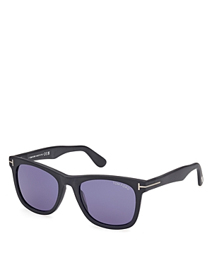 Tom Ford Square Sunglasses, 52mm In Black/blue Solid