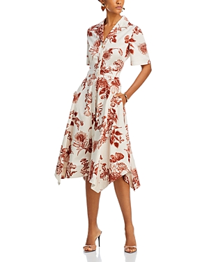 Forest Floral Printed Shirt Dress
