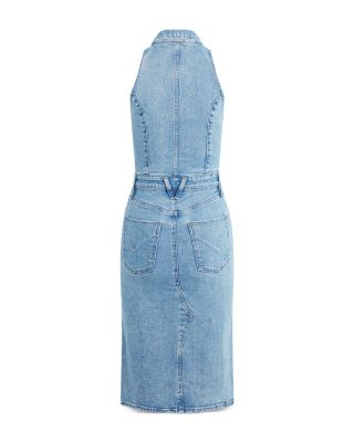 hudson denim dress Hudson Strapless Seamed Midi Dress