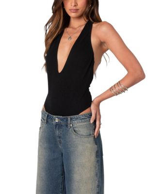 Deep V Backless Bodysuit