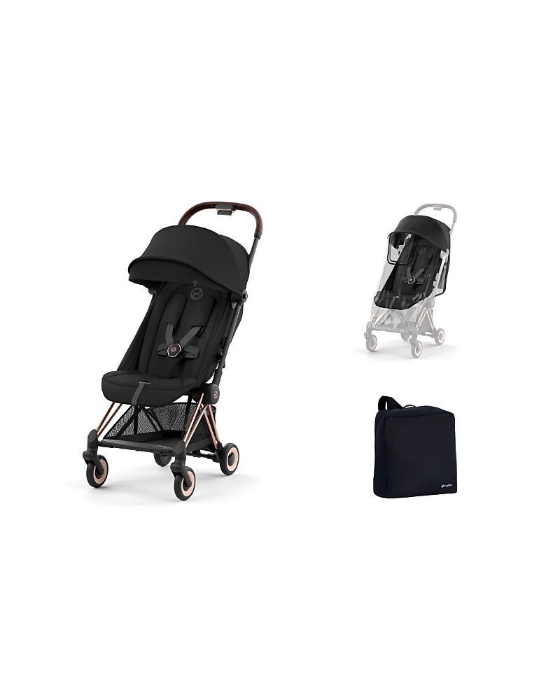 Cybex Coya Compact Lightweight Stroller & Lux Travel Bundle In Black