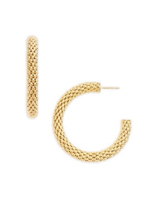 Jennifer Zeuner Aisha C Hoop Earrings in 18K Gold Plated Sterling Silver