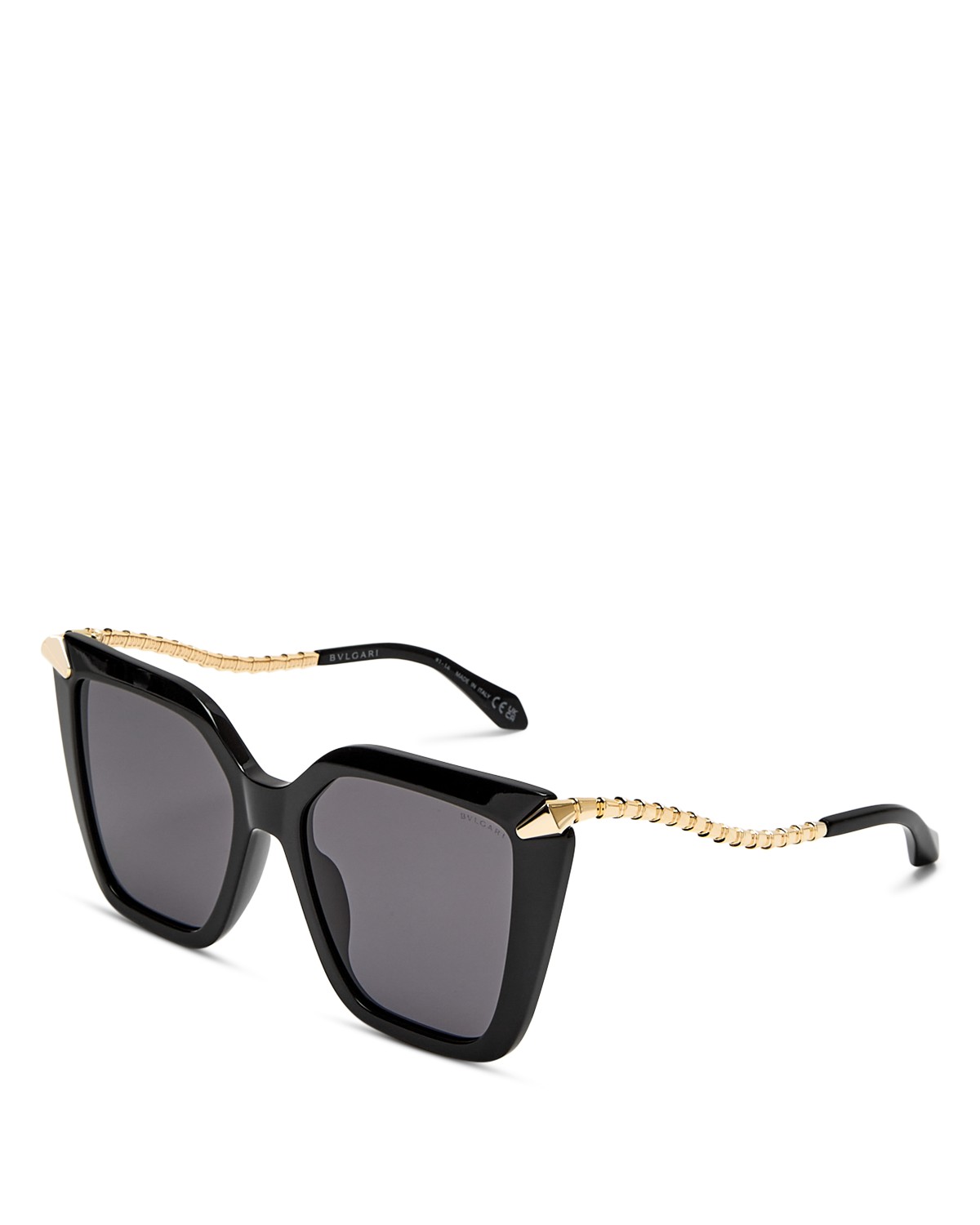 Bvlgari Square Sunglasses, 55mm in Black/Gray Solid