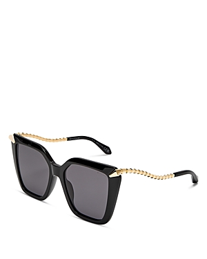 Bvlgari Square Sunglasses, 55mm In Black/gray Solid