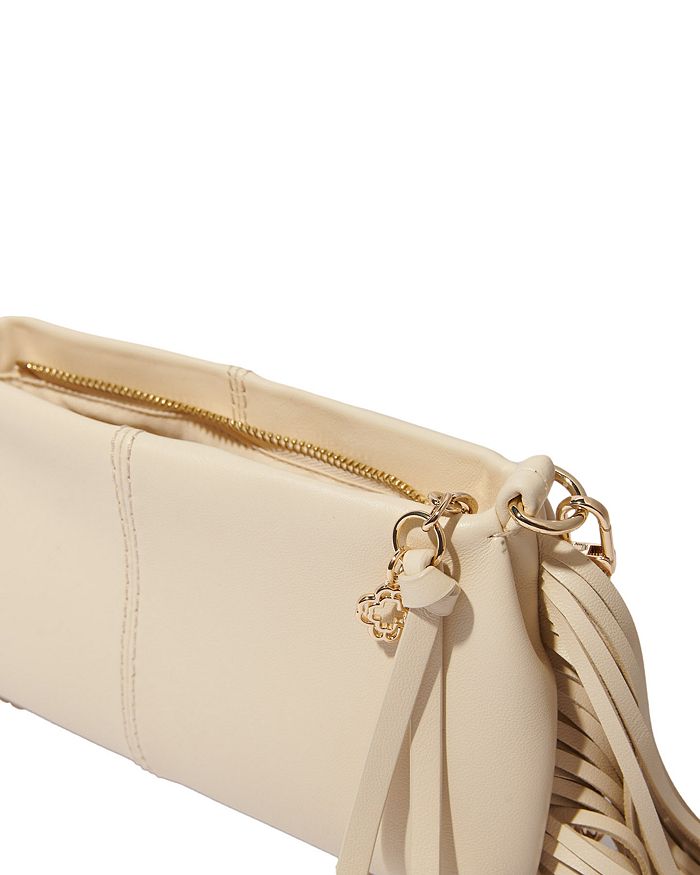 Maje Miss M Plain Leather Clutch Bag In Vanilla Ecru