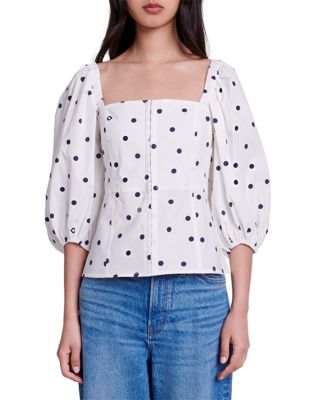 Maje - Lanina Dot Print Top