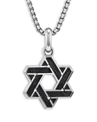 Men's 18K Yellow Gold & Sterling Silver Amulets Cable Star of David Pendant  