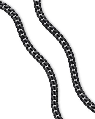 Men's Curb Chain Necklace in Black Titanium, 8mm