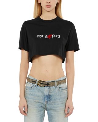 The Kooples Cropped Logo Tee