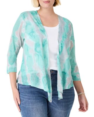 Nic+Zoe Plus Watercolor Waves 4 Way Cardigan