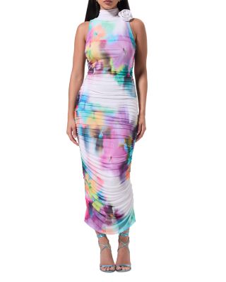 Afrm Fiorella Ruched Maxi Dress