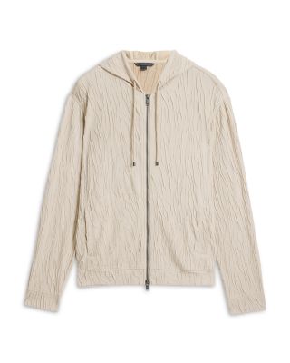 Ishan Crinkle Zip Front Hoodie