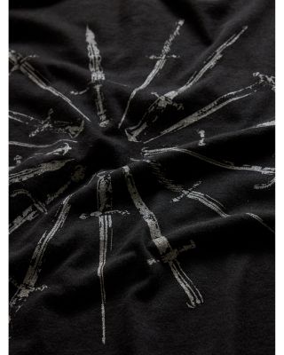 Cotton Raw Edge Daggers Circle Graphic Tee